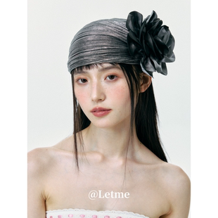恣意飞扬 大花朵亮丝包头帽子女头巾帽夏街头凹造型时髦套头帽潮