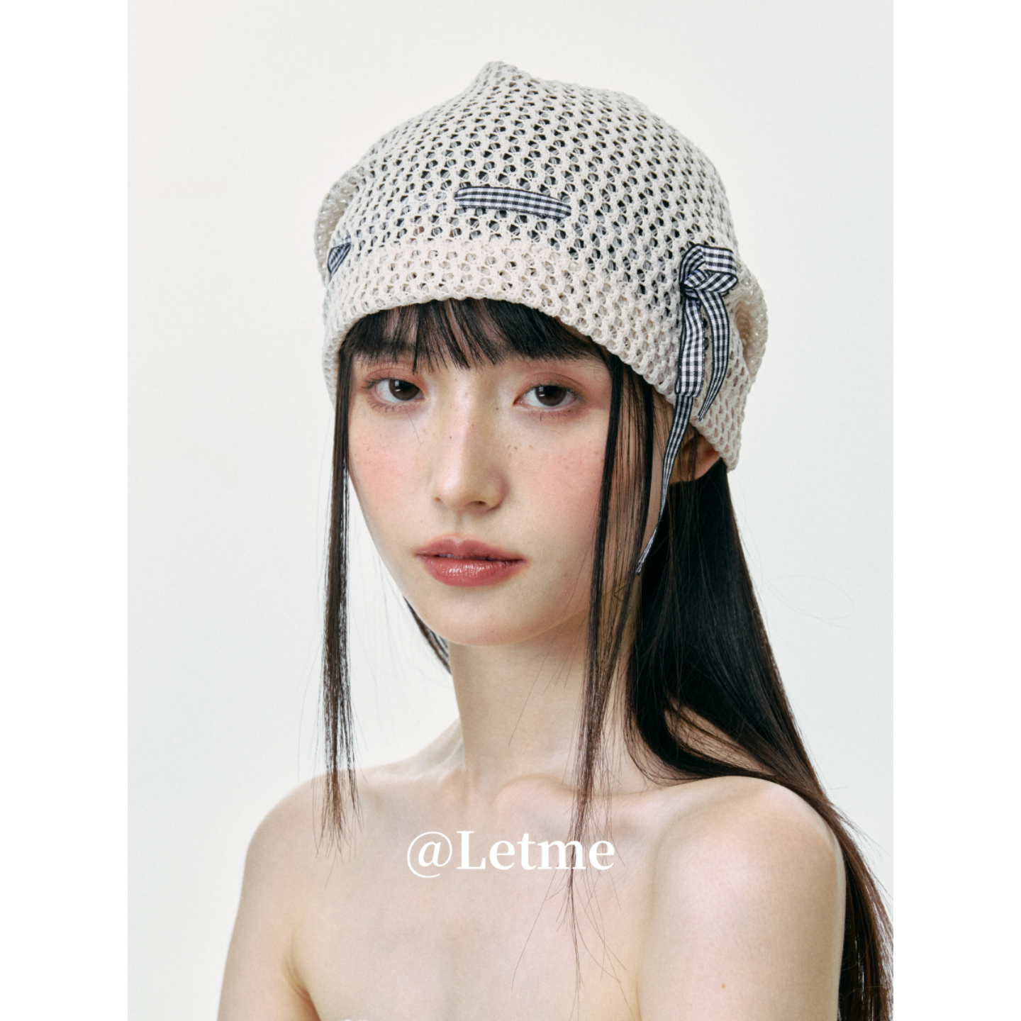 蝴蝶结堆堆帽子女春夏薄款镂空包头帽2025新款显脸小蕾丝套头冷帽