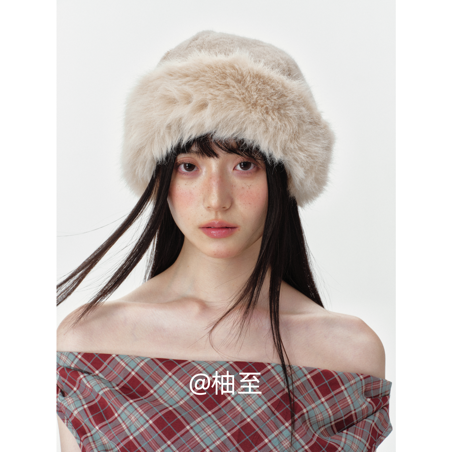 韩系ins风显脸小毛绒帽子女秋冬蒙古帽防寒保暖渔夫帽毛毛护耳帽