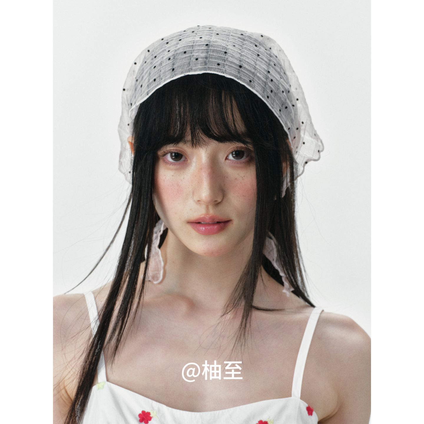 小清新波点网纱三角巾女夏季街头围脖韩版日系百搭丝巾发带包头巾
