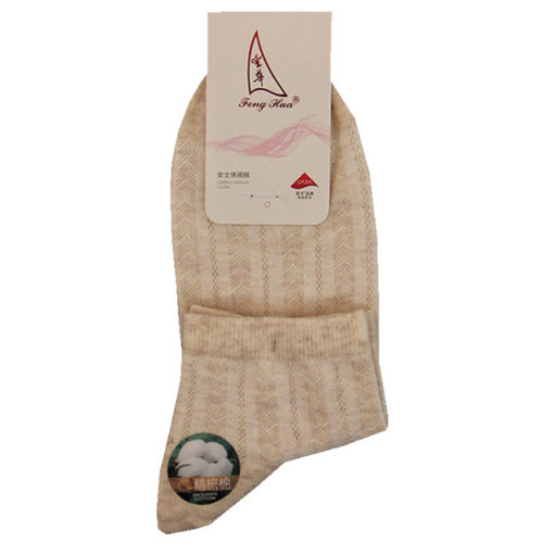 女士休闲青年提花时尚吸汗棉袜子