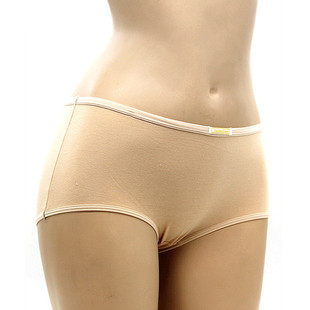 短潮裤 衩粘纤娇兰蒂诺青年舒适透气时尚 头 女士中腰纯色平脚裤 内裤