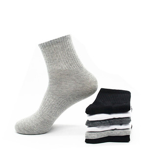丰华 舒适透气秋天ins潮 袜子男中筒纯色休闲运动棉袜秋冬日系时尚
