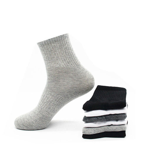 袜子男纯色休闲运动时尚透气棉袜