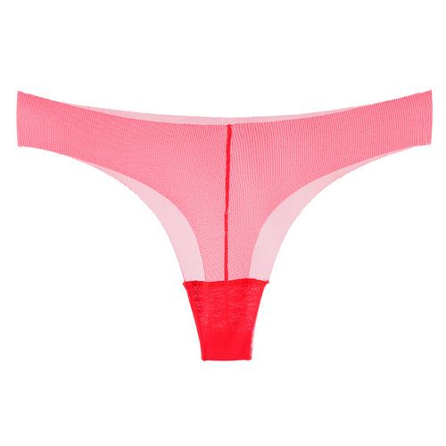 包邮 叶子媚丁字裤女超薄全透明蕾丝透视一片式三角裤低腰性感T裤