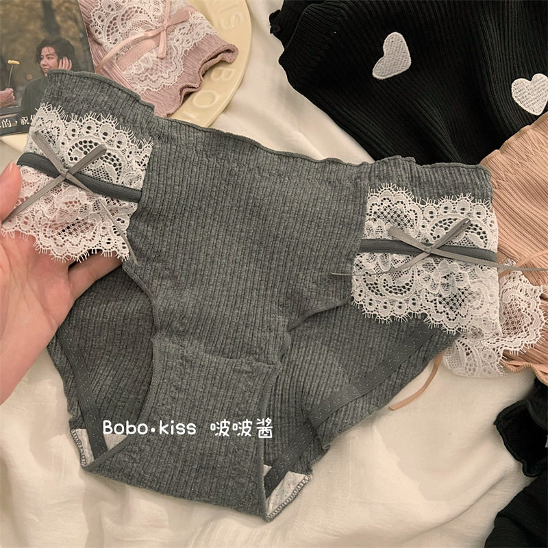 奶糖日系纯棉中腰内裤女学生甜美蕾丝边纯欲蝴蝶结三角裤,女士内衣/男士内衣/家居服,男三角内裤,淘宝优惠券,粉丝福利购,淘宝优惠卷