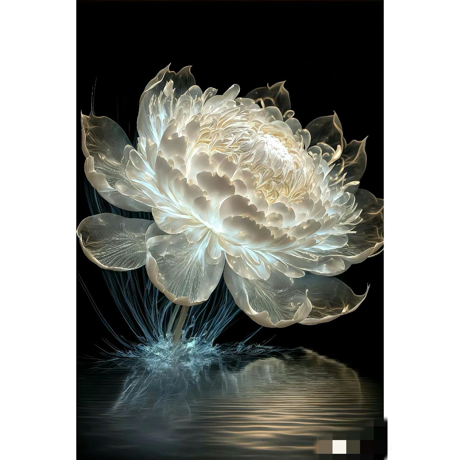 高清唯美牡丹花海报墙贴防水防油花朵贴纸室内浴室厨房装饰壁画潮图片