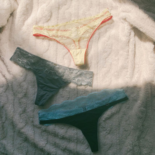 外贸内裤女t字裤t裤低腰性感诱惑夏季薄款镂空蕾丝女士丁字裤欧美