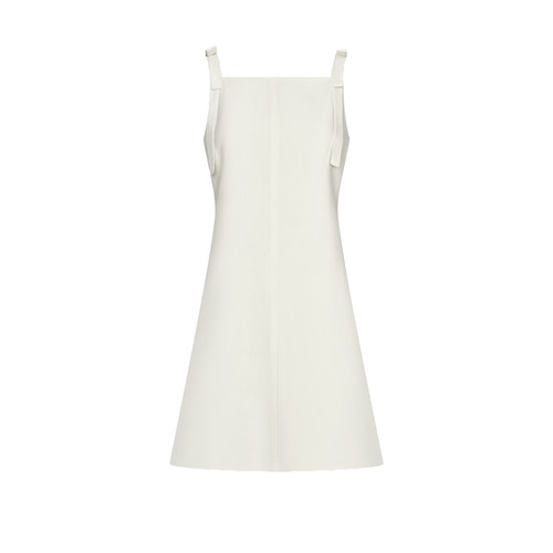 UR&DC2025夏季新款高级感摩登气质通勤短款方领收腰修身A字连衣裙