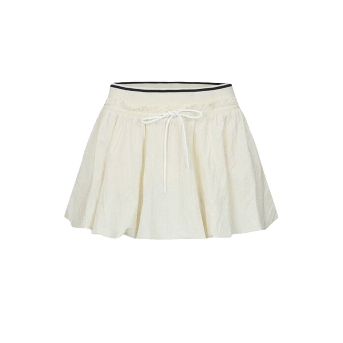 UR&DC2025夏季新款法式时尚超宽松撞色拼接系带短款半裙A字裙短裙