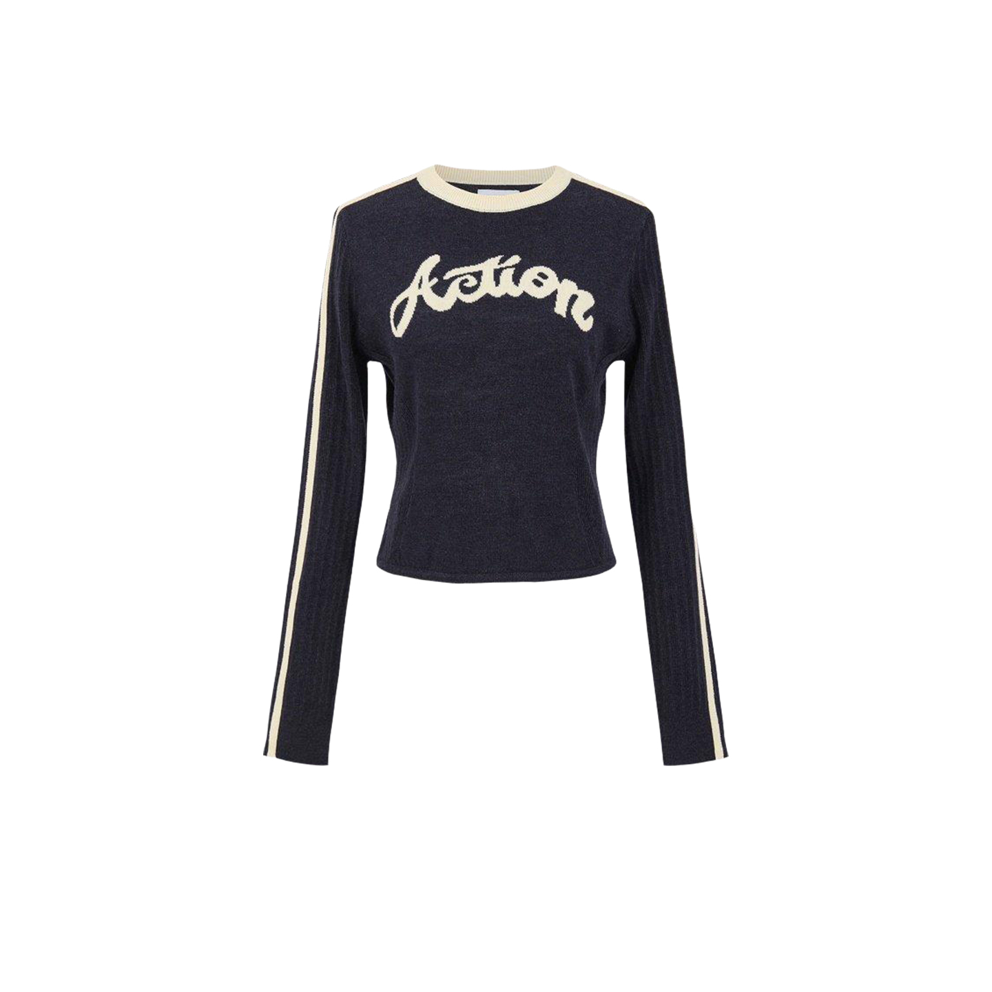 UR&DC2025秋季新款复古流光风美式潮流撞色字母长袖针织衫女上衣