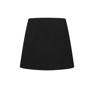 UR&DC2024冬季新款气质轻熟风通勤高腰A字廓形短款半裙黑色短裙女