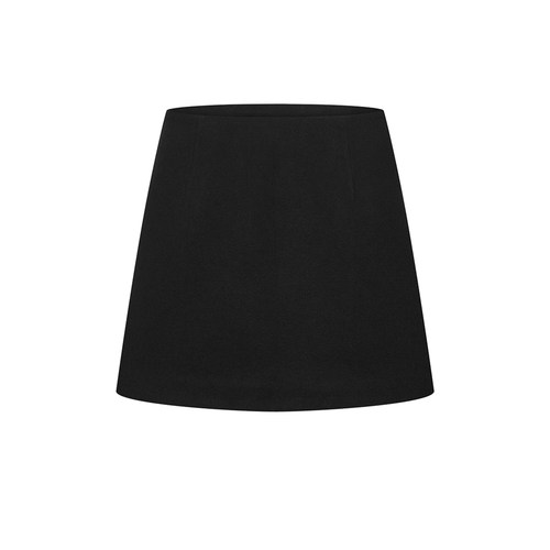 UR&DC2024冬季新款气质轻熟风通勤高腰A字廓形短款半裙黑色短裙女