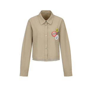 UR&DC2026春季 休闲潮流格纹拼接撞色翻领开襟衬衫 女短款 上衣 新款