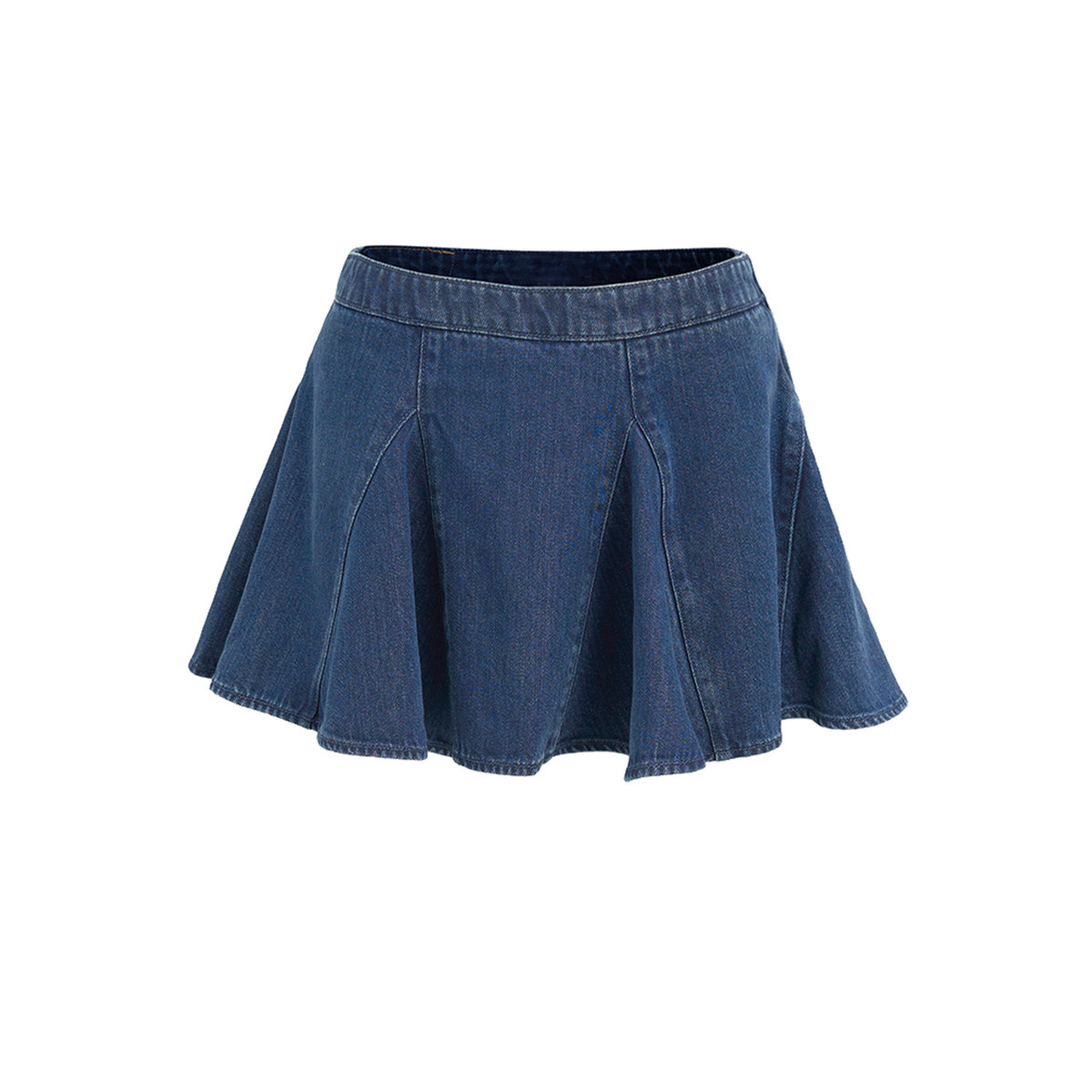 UR&DC2025夏季新款复古时尚气质学院风休闲蓝色A字牛仔半裙短裙