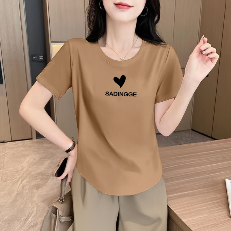 不规则u型下摆设计感纯棉短袖t恤女2025年夏季新款减龄短款上衣