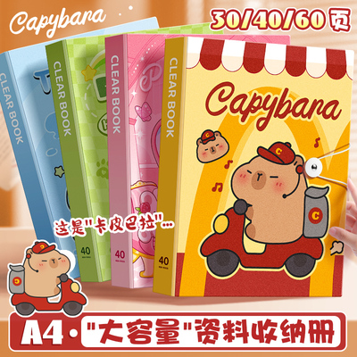 试卷收纳袋A4文件夹资料册可爱风琴包奖状收集册透明插页活页多层
