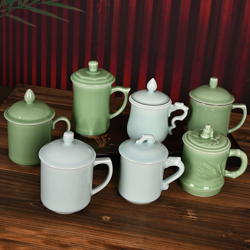特价青瓷茶杯陶瓷复古水杯