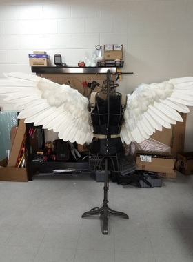 电动折叠机械可动翅膀道具cos写真羽毛天使之翼电动遥控伸缩翅膀