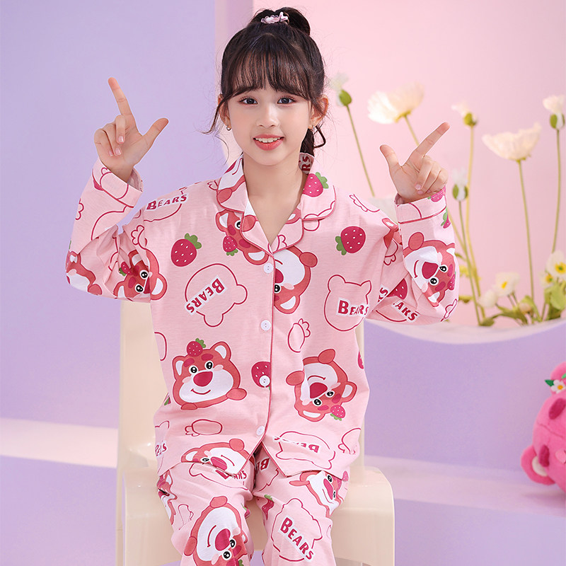 女童睡衣纯棉春秋2024新款儿家居服套装