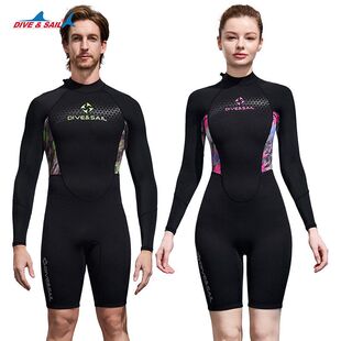 DIVESAIL潜水服连体保暖冲浪服潜水衣防寒浮潜游泳衣裤拼接湿衣