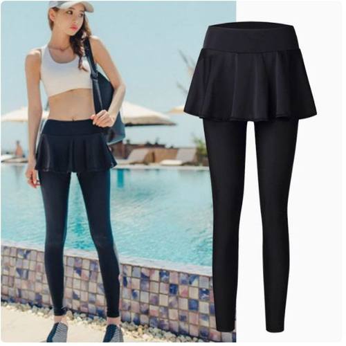 女长泳裤裙 长裤潜水女速干文胸冲浪服 浮潜水母衣温泉泳衣裤裙代