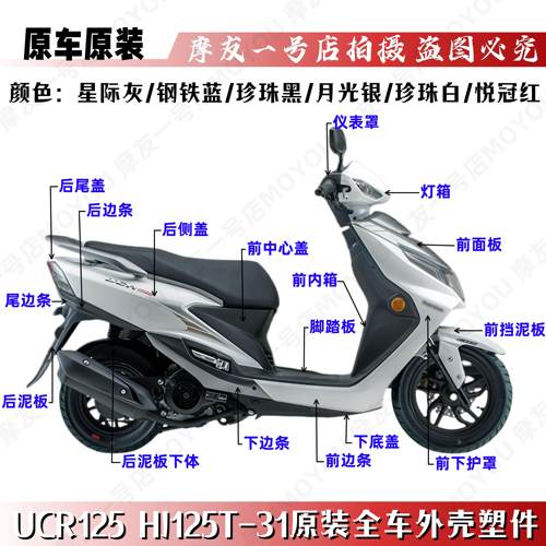 UCR125踏板摩托车前围侧盖