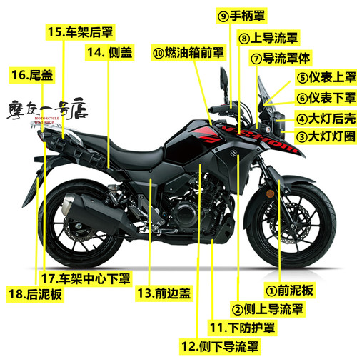 DL250-A导流罩鸟嘴挡泥板侧盖