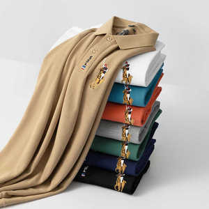 翻领中青年2024秋季polo衫外贸高端刺绣男士潮流新款刺绣纯棉T恤