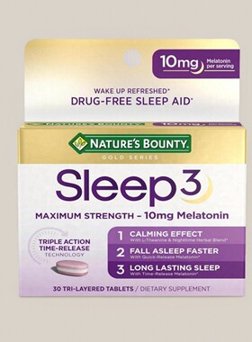 美国自然之宝褪黑素成人3倍功效睡眠帮助Melatonin, Sleep3 情绪