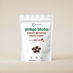 美国银杏叶胶囊 Ginkgo Biloba  Lions Mane+人参和狮子鬃MCT 油
