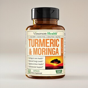 美国成人关节保健Turmeric Moringa姜黄素辣木叶黑胡椒Joint60粒