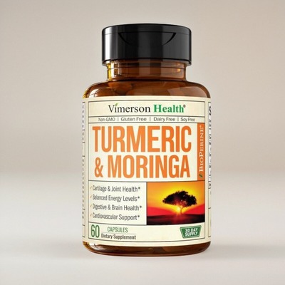 美国成人关节保健Turmeric Moringa姜黄素辣木叶黑胡椒Joint60粒