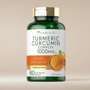 美国代购成人姜黄素胶囊Carlyle Turmeric Curcumin180粒关节保健