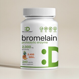 美国成人菠萝蛋白酶胶囊Bromelain炎性体质适用关节消化肠胃240粒