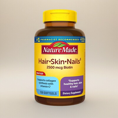 Nature Made Hair Skin生物素毛发皮肤和指甲保健Nails Biotin120