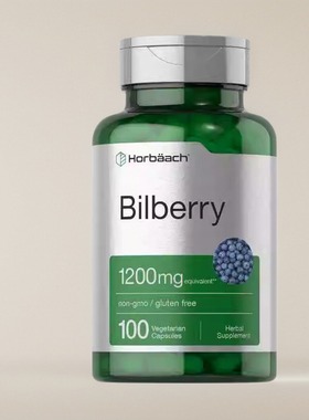 美国成人蓝莓胶囊Bilberry Fruit Extract 100粒高含量Horbaach