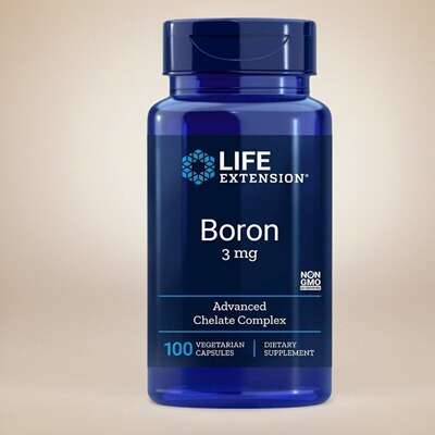 美国Life Extension Boron 3毫克+Riboflavin B2健康骨骼保健硼