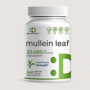 美国成人毛蕊花叶提取物20000毫克肺部保健Mullein Leaf 240粒