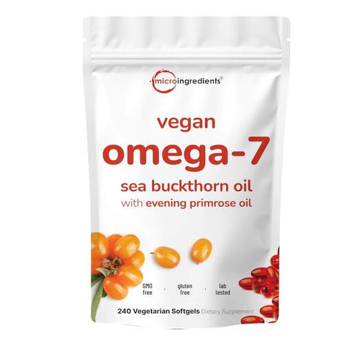 Vegan Omega-7 Sea Buckthorn Oil 240粒+月见草油 成人保健