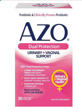 AZO Dual Protection Urinary Vaginal 女士尿路妇科私处益生菌30