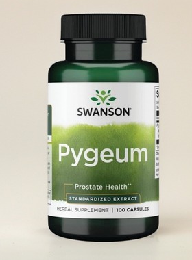 美国成人男士前列健康膀胱泌尿保健Swanson Pygeum  Herbal 100粒