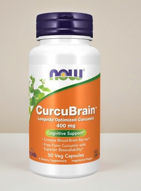 美国代购成人CurcuBrain400毫克Longvida优化姜黄素90粒关节保健