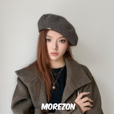 MOREZON【Mossant】25秋冬新款潮人休闲经典时尚百搭羊毛贝雷帽子