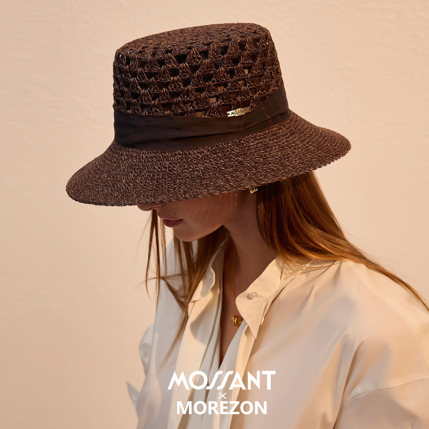 MOREZON【Mossant】26春夏新款设计师小众日本纸草编织镂空草帽女