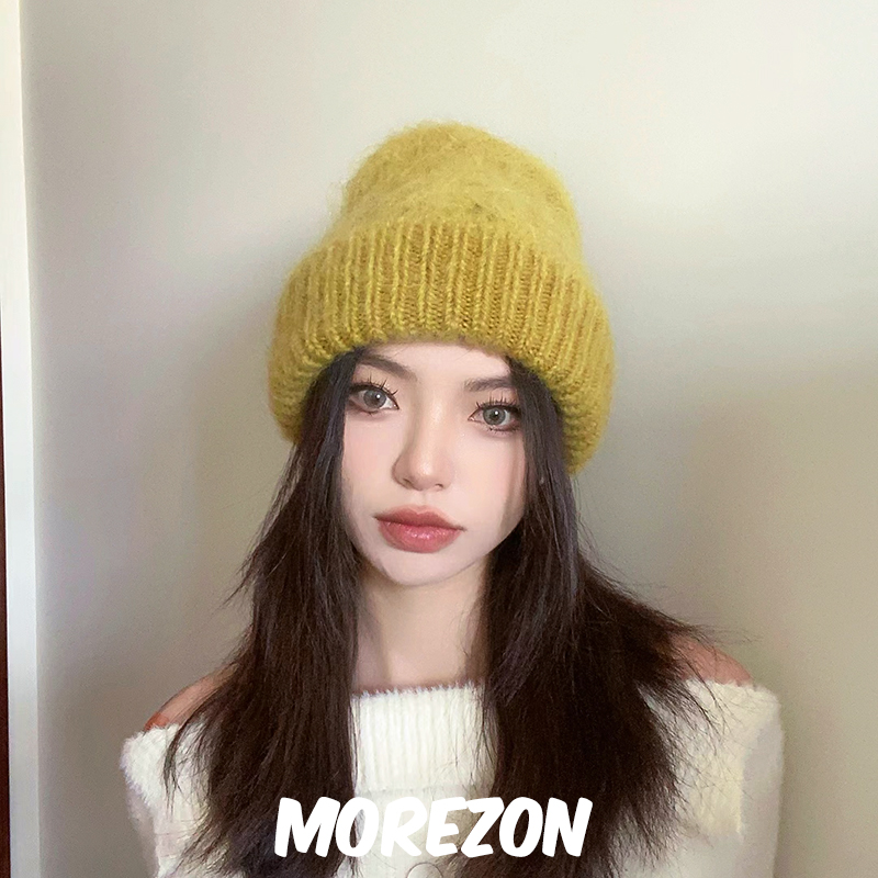 MOREZON【Mossant】设计师秋冬潮人简约百搭纯色保暖针织毛线帽子