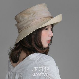 MOREZON【KREUZZZ daily】夏季轻薄透气天丝麻拼接潮人百搭遮阳帽