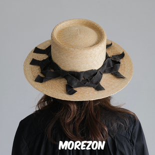 MOREZON【KREUZZZ】25SS小众设计师手工日本细麦秆编制蝴蝶结草帽