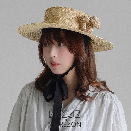 MOREZON【KREUZZZ valor】26春夏新款设计师手钩蘑菇麦秆大檐草帽