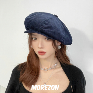 MOREZON【Mossant】设计师24春夏新款潮人百搭灯芯绒八角报童帽子